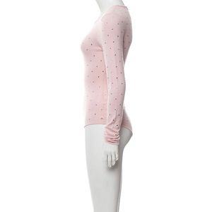 Ronny Kobo pink bodysuit with gem stud details